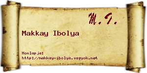 Makkay Ibolya névjegykártya