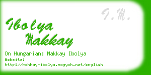 ibolya makkay business card